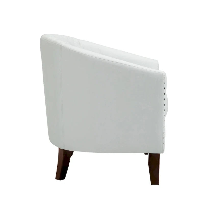 Fauteuil pivotant Ethan en cuir PU avec garniture cloutée
