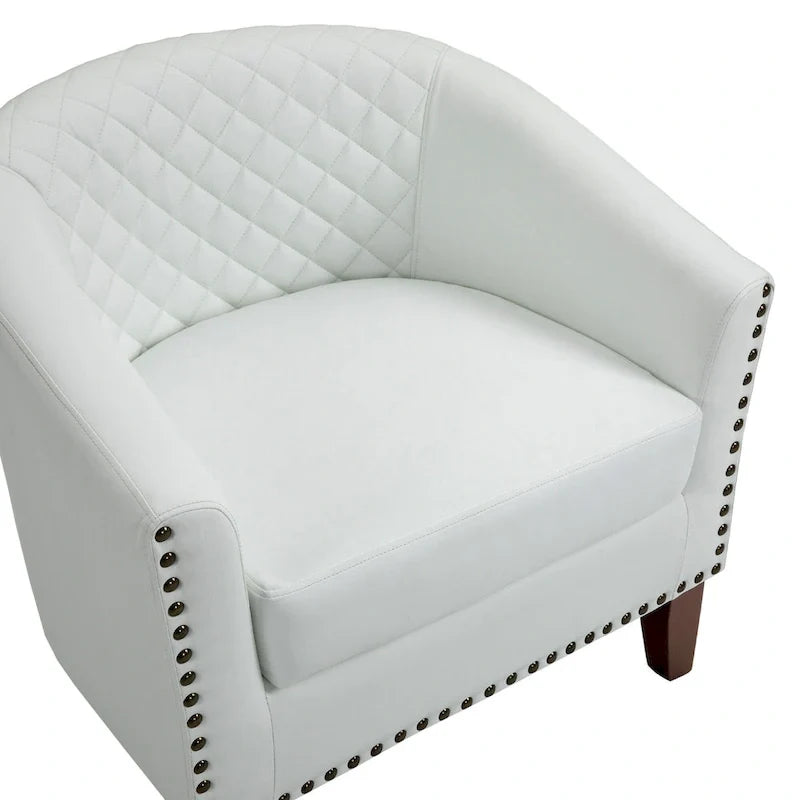 Fauteuil pivotant Ethan en cuir PU avec garniture cloutée