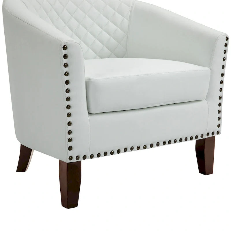Fauteuil pivotant Ethan en cuir PU avec garniture cloutée