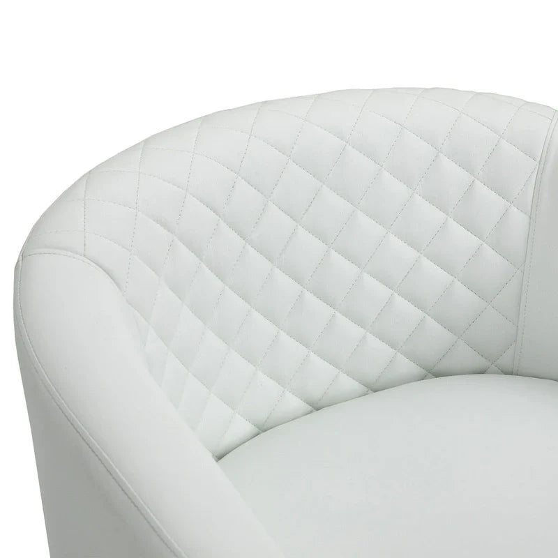 Fauteuil pivotant Ethan en cuir PU avec garniture cloutée