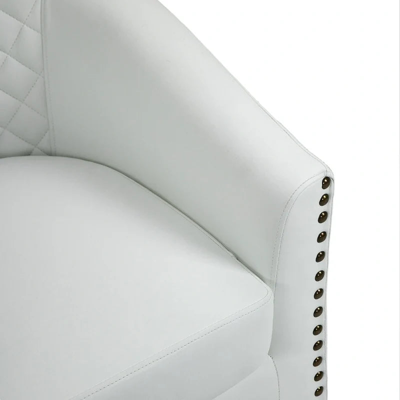 Fauteuil pivotant Ethan en cuir PU avec garniture cloutée