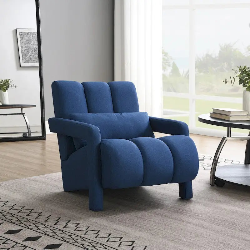 Modern Upholstered accent chair, Comfortable Linen Fabric with a pillow for Living room,bedroo,mLinen