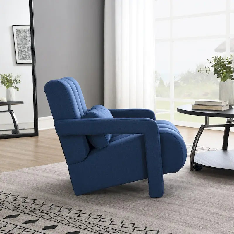Modern Upholstered accent chair, Comfortable Linen Fabric with a pillow for Living room,bedroo,mLinen