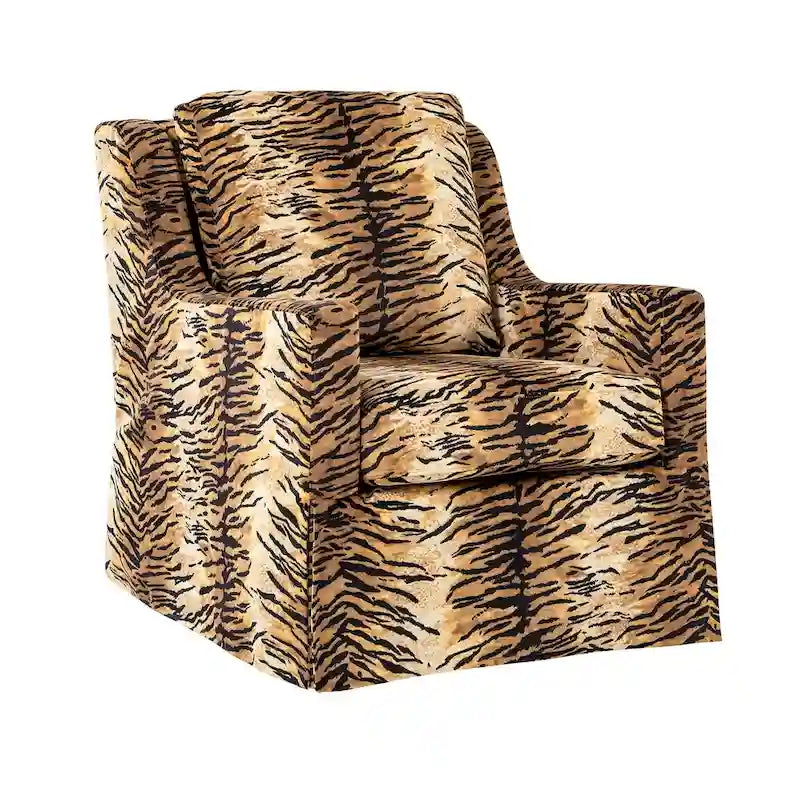 Stan Farmhouse Slipcover Rocking Swivel Chair by HULALA HOME