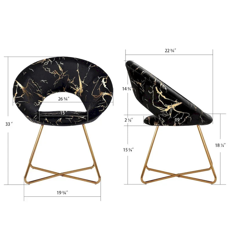 Chaise d'appoint moderne en velours bronzé, Chaise de loisirs Coiffeuse