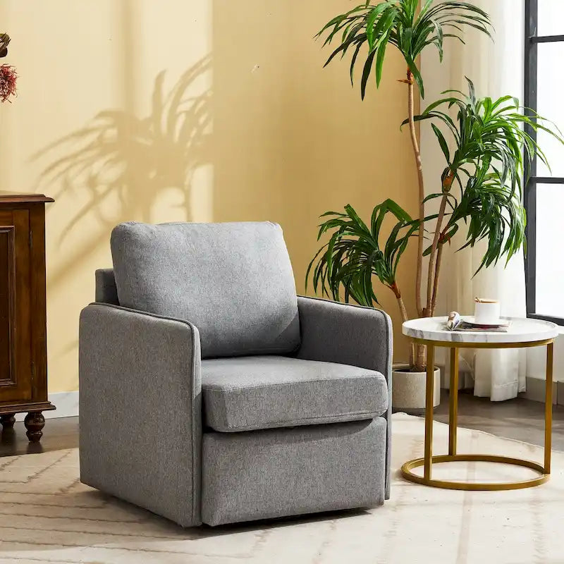 Fauteuil pivotant en lin