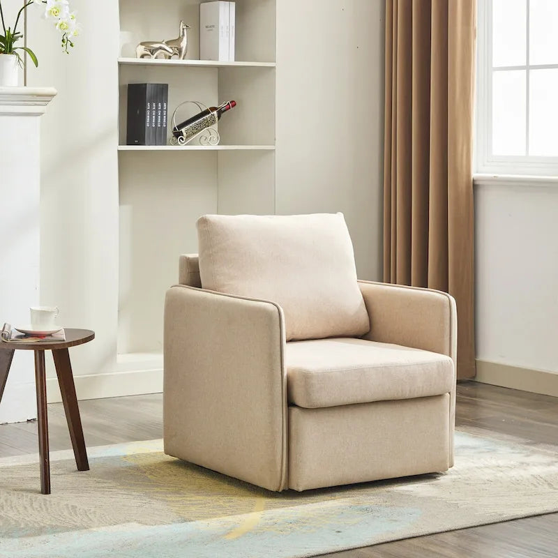 Fauteuil pivotant en lin