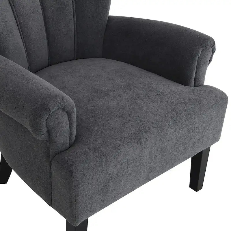 Upholstered Accent Chairs, Armchair Club Chair With Wooden Leg For Living room, Bedroom Reading Room