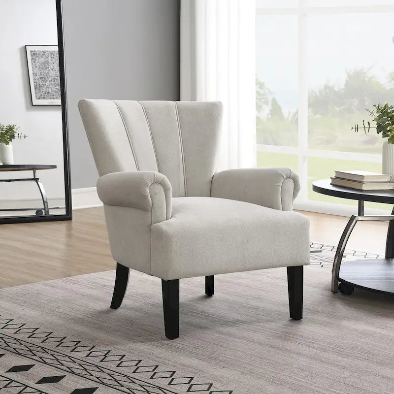 Upholstered Accent Chairs, Armchair Club Chair With Wooden Leg For Living room, Bedroom Reading Room