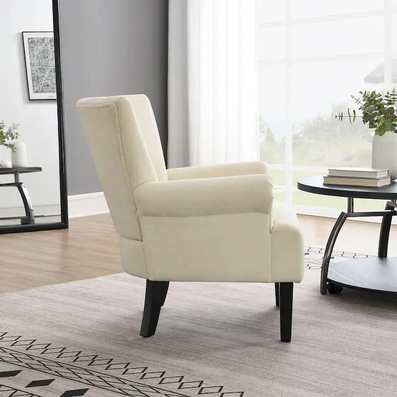 Upholstered Accent Chairs, Armchair Club Chair With Wooden Leg For Living room, Bedroom Reading Room