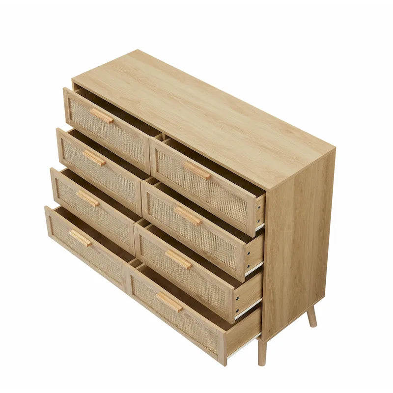 Commode de chambre à façades en rotin