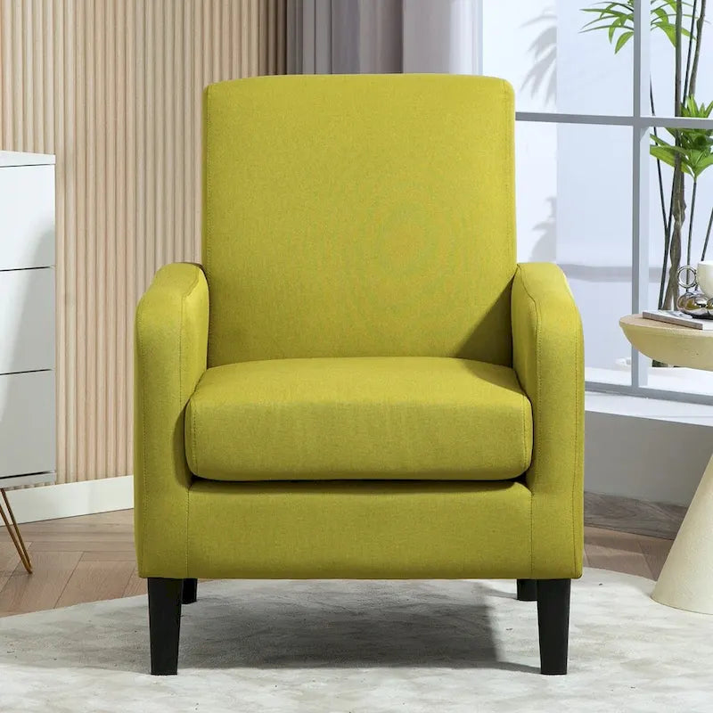 Fauteuil de style minimaliste et élégant US Pride Furniture, avec structure en bois massif et nouvelle éponge douce