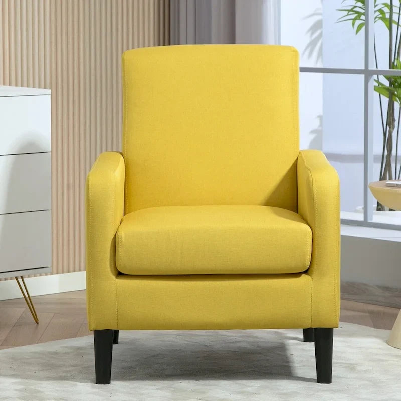Fauteuil de style minimaliste et élégant US Pride Furniture, avec structure en bois massif et nouvelle éponge douce