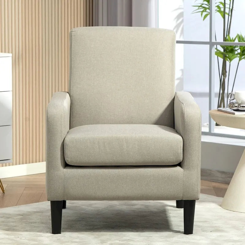 Fauteuil de style minimaliste et élégant US Pride Furniture, avec structure en bois massif et nouvelle éponge douce