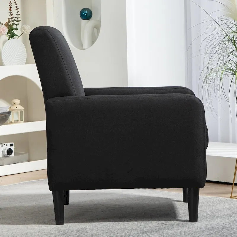 Fauteuil de style minimaliste et élégant US Pride Furniture, avec structure en bois massif et nouvelle éponge douce