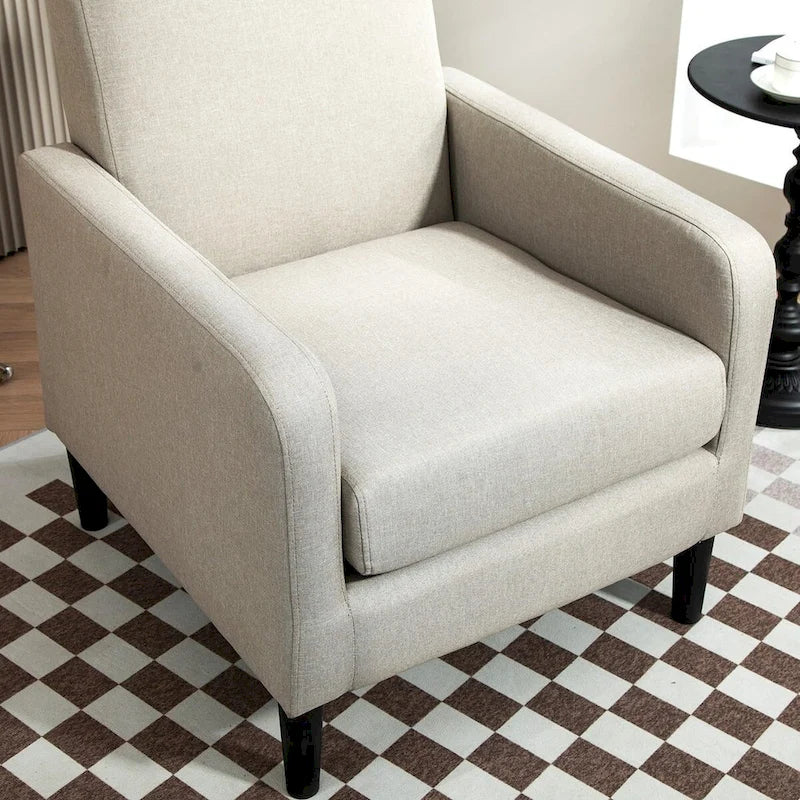 Fauteuil de style minimaliste et élégant US Pride Furniture, avec structure en bois massif et nouvelle éponge douce