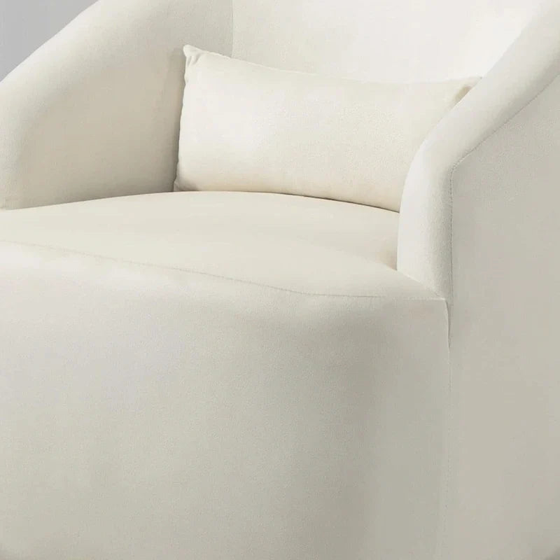 Accent Chair with Barrel-shaped Design and 360 Degree Swivel Feature