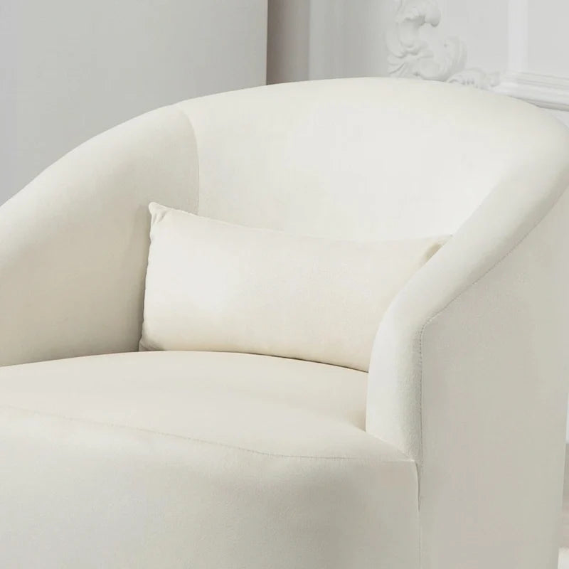 Accent Chair with Barrel-shaped Design and 360 Degree Swivel Feature