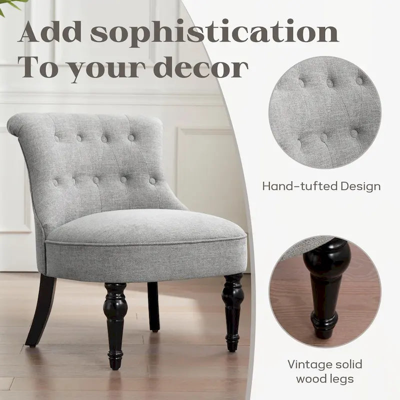 Tufted Upholstered Accent Chairs Set of 2