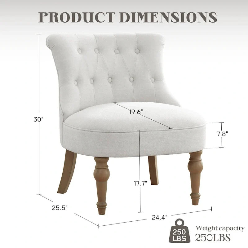 Tufted Upholstered Accent Chairs Set of 2