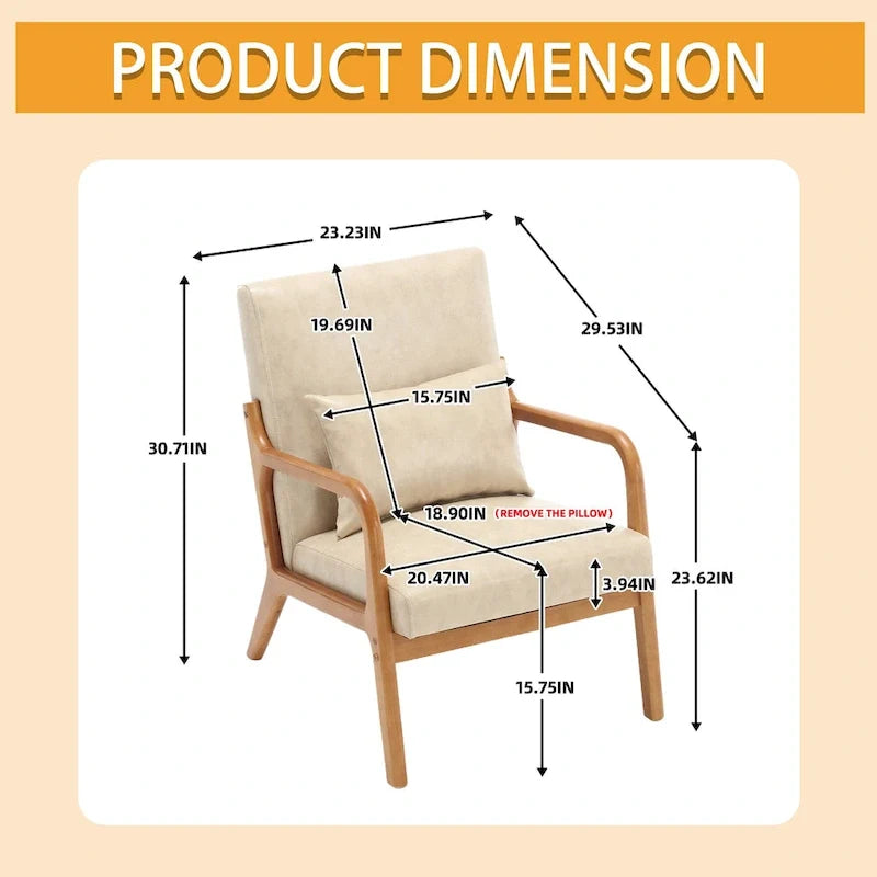Fauteuil de salon en velours/cuir et bois de style moderne du milieu du siècle (lot de 2)