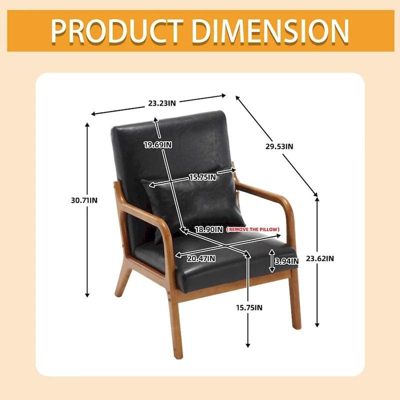 Fauteuil de salon en velours/cuir et bois de style moderne du milieu du siècle (lot de 2)