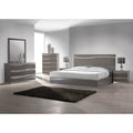 Chambre à coucher 4 pièces king-size gris brillant Devlin Somette
