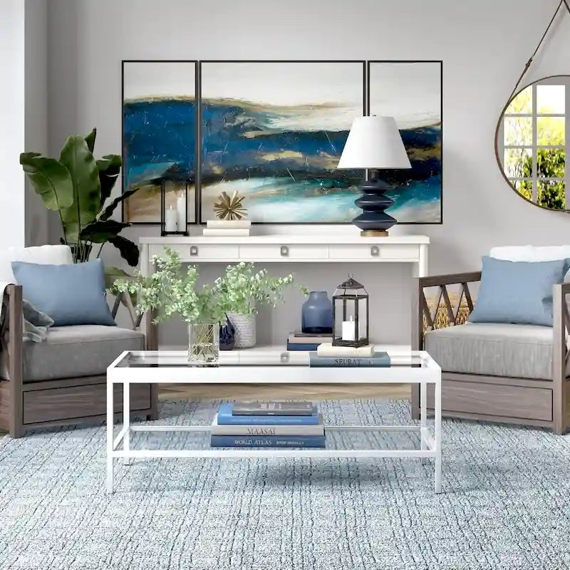 Alexis Metal and Glass Coffee Table