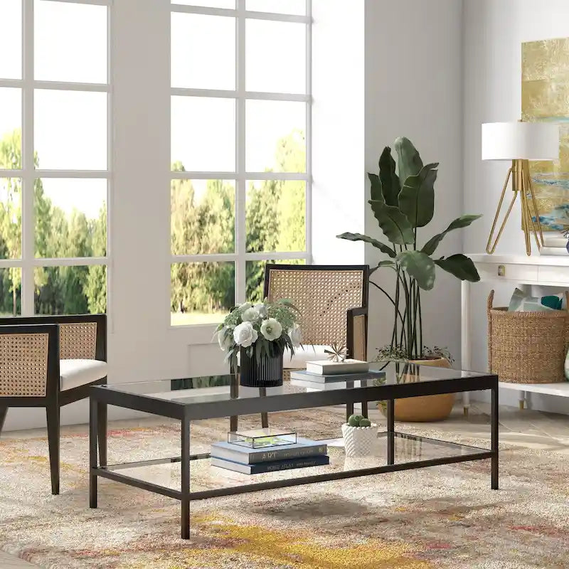 Alexis Metal and Glass Coffee Table