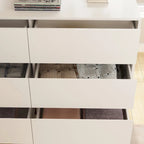Cassettiera e Scrivania Girevole a 32,7H, con 6 Cassetti, Tavolo da Trucco, Bianco/Nero
