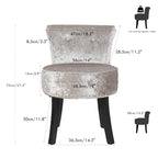 Sgabello per vanità in legno massello alto 27,5 - 27,5 A X 19 L X 11,8 P
