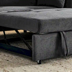 Divano Letto Estraibile 54", Divano Reclinabile 2 Posti con Contenitore, Cuscino Lombare, Presa USB