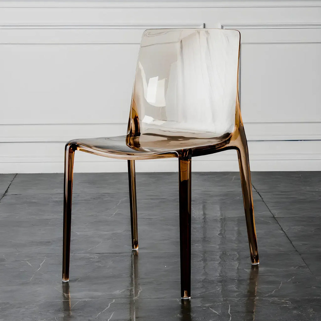 Amber Acrylic Armless Low Back Dining Chair