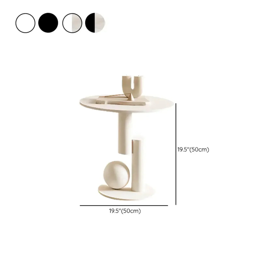 Modern White Stone Top Coffee Table with Scratch Resistant