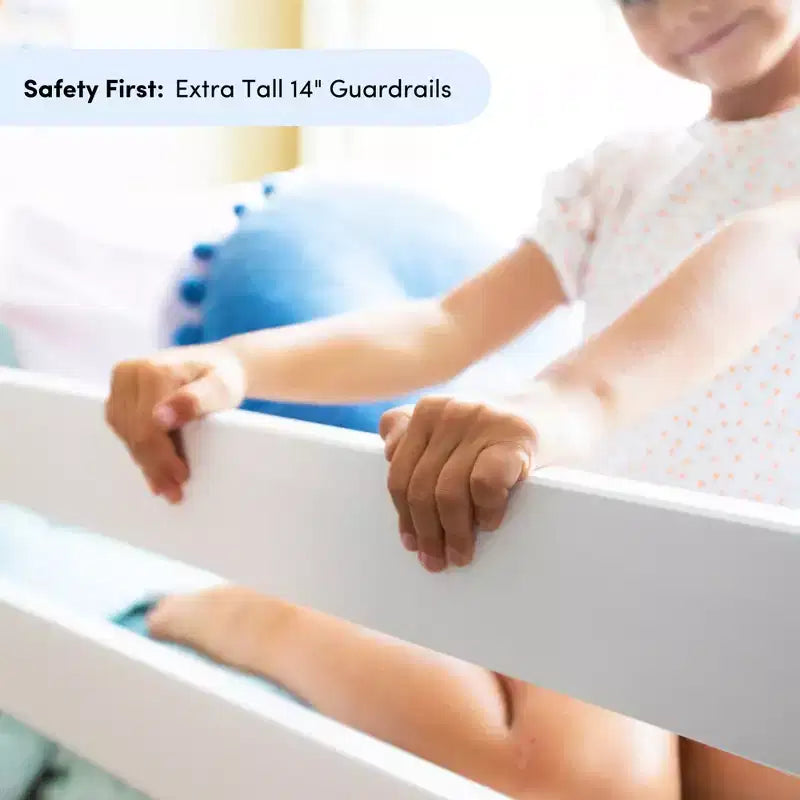 Low Twin over Twin Bunk With Stairs, Easy Slide & Firetruck Curtain