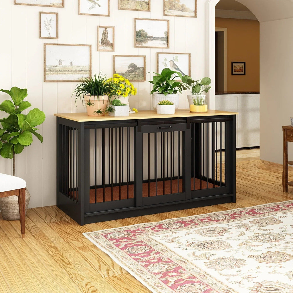 Pet Residence with Iron Tube Reinforcement Stylish & Sturdy Dog Crate