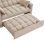 Divano Letto Estraibile 4-in-1 - Divanetto in Velluto - Divano Letto Convertibile con Schienale Reclinabile, 2 Tasche Laterali