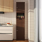 Mobile bagno alto 67 H, Armadietto portabiancheria stretto, Mobiletto contenitore con 2 ante e cassetto