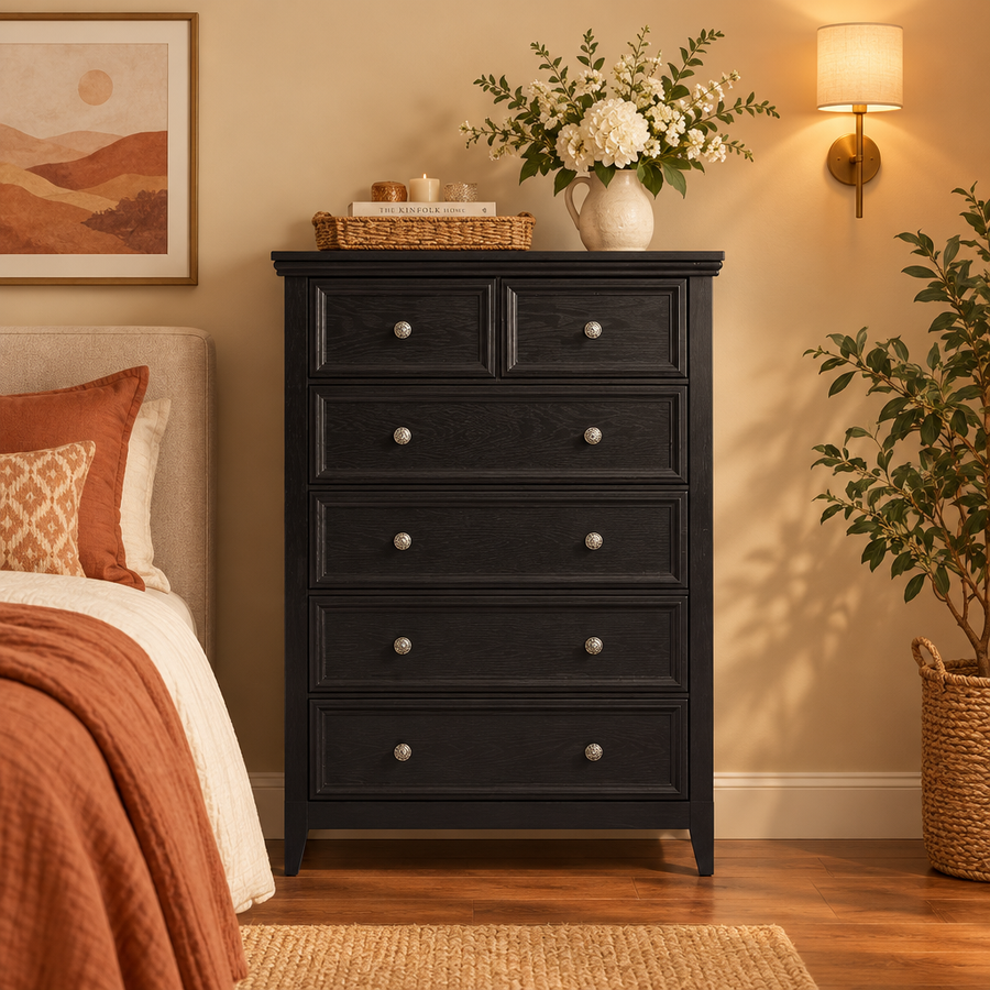 Black 6-Drawer Dresser