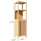 Mobile bagno alto 52 a 1 anta in legno naturale con ripiano a giorno