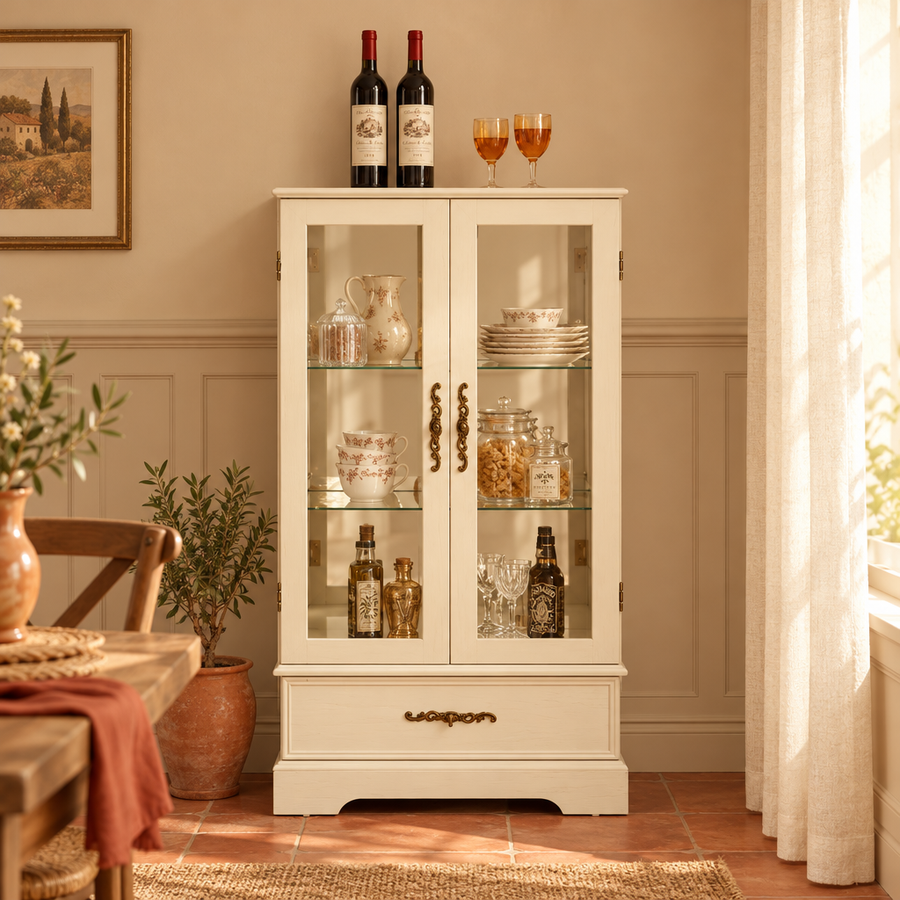 Cream Display Cabinet