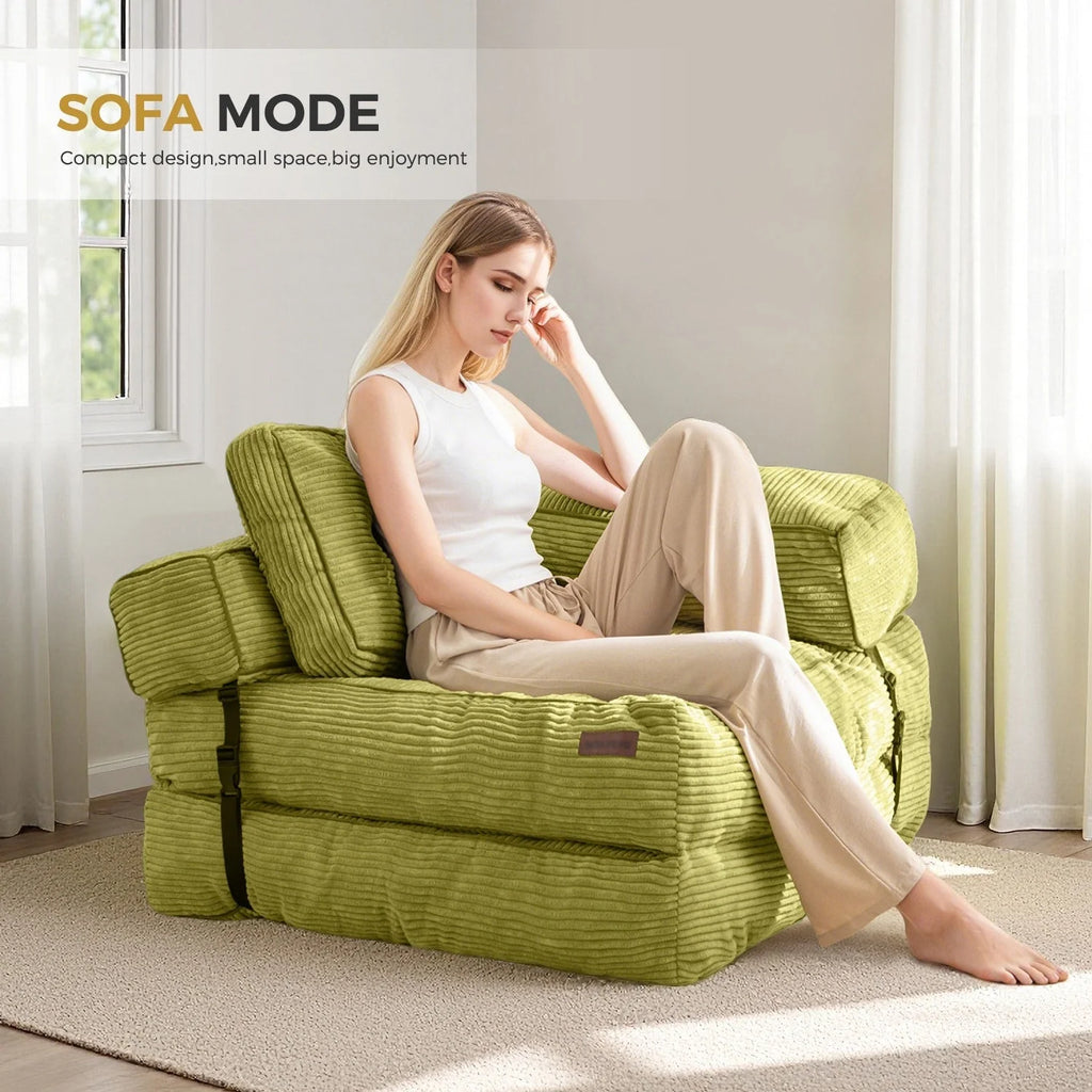 Foldable Sofa Bed,L-Shaped Floor Sofa Couch