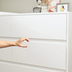 Cassettiera e Scrivania Girevole a 32,7H, con 6 Cassetti, Tavolo da Trucco, Bianco/Nero