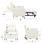 Divano letto 3 in 1 convertibile, poltrona e lettino, nero