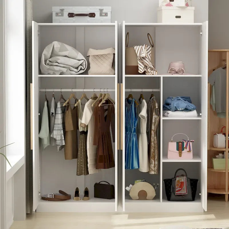 Armoire de rangement moderne sur pied en bois massif avec étagères