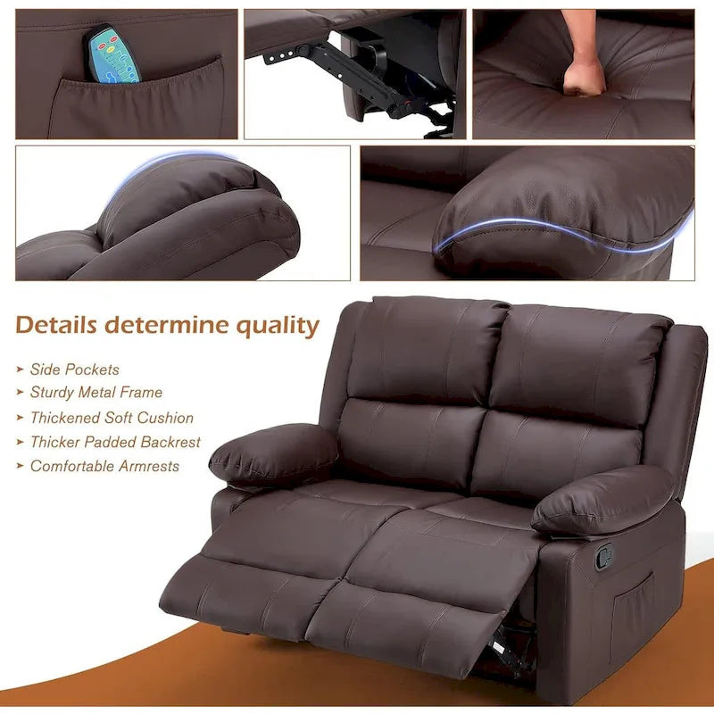 Divanetto reclinabile a 2 posti con funzione riscaldante e massaggiante