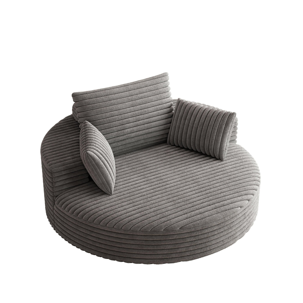 Corduroy Chenille Foam Single Swivel Chair