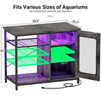 Supporto per acquario da 75-110 litri con prese di corrente e luce a LED