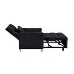 Divano letto 3 in 1 convertibile, poltrona e lettino, nero