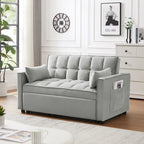 Divano letto 3 in 1 in velluto convertibile con letto estraibile e schienale reclinabile